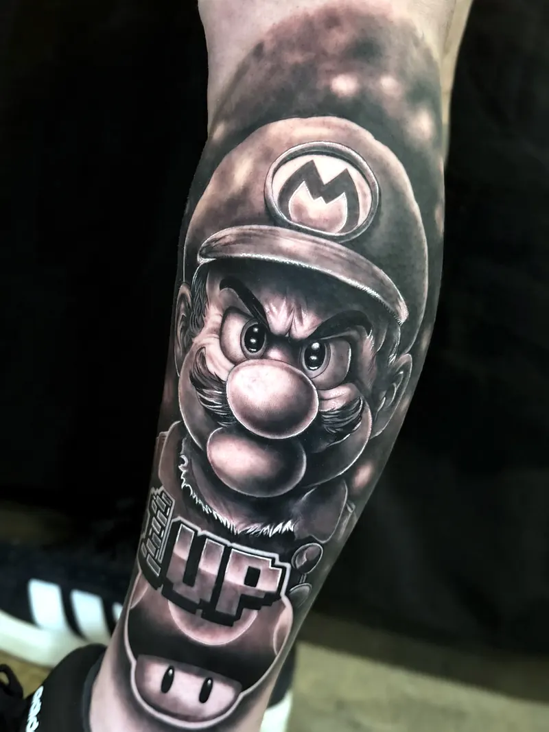 Character portrait forearm tattoo by Deyvid